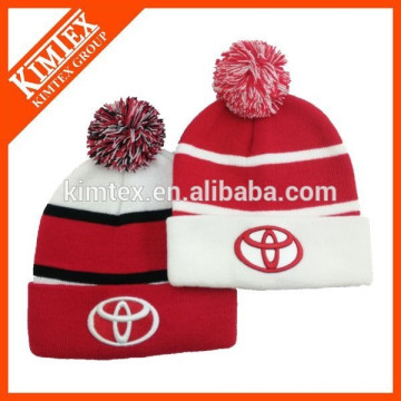 Wholesale winter hip hop custom acrylic knit free pom beanie hat